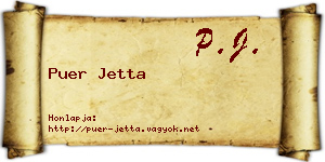 Puer Jetta névjegykártya
